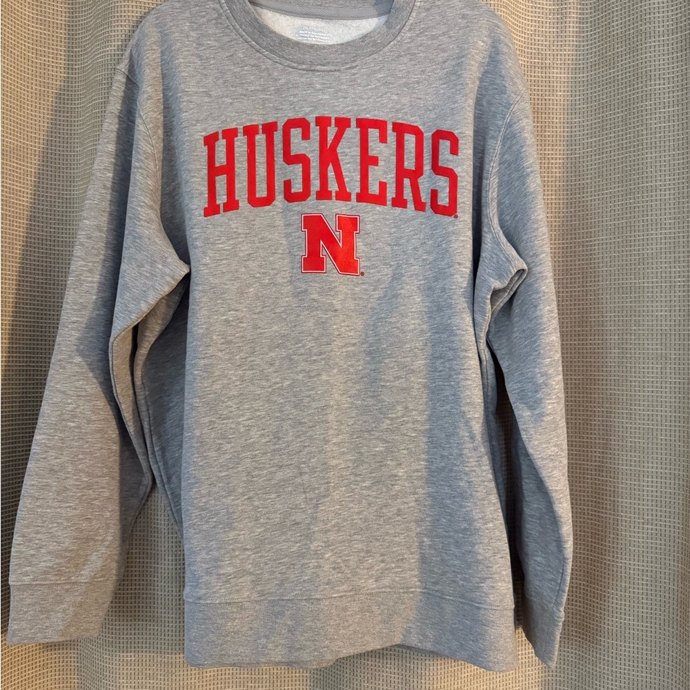 Fanatics Nebraska Huskers Gray Crewneck Sweatshirt